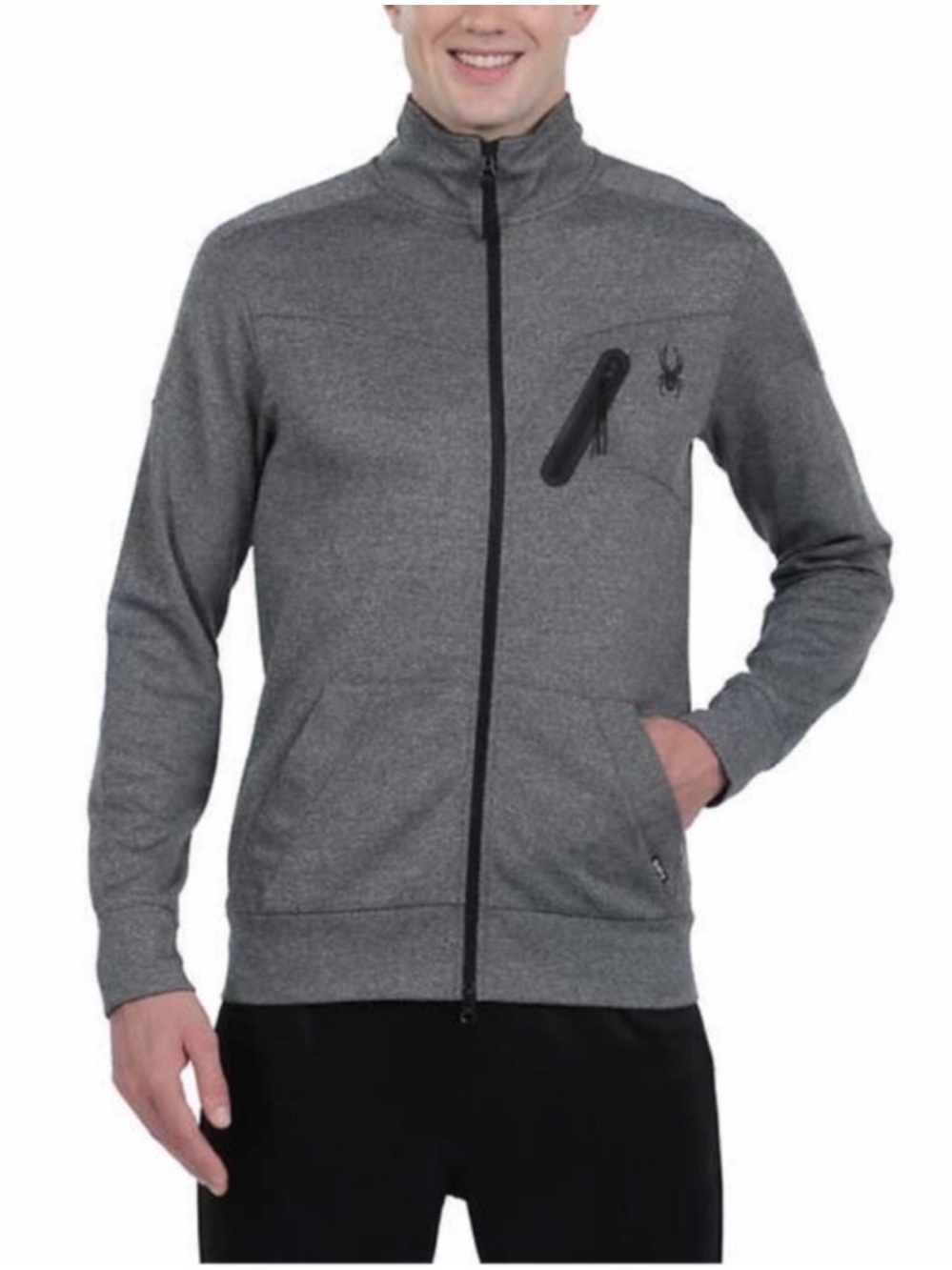 NWT Spyder Active Men Full Zip Winter Jacket GRAY - size XL winter cozy casual